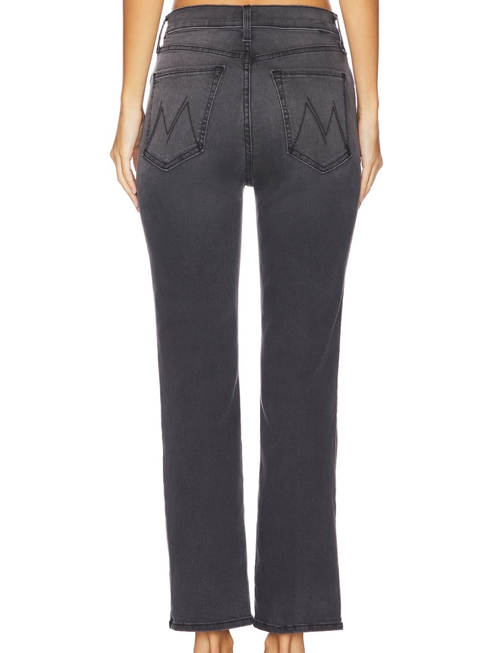MOTHER Straight Leg Jeans in Washed Charcoal
